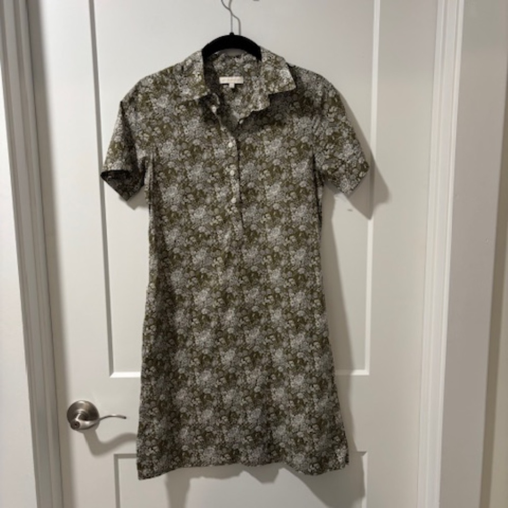 Ann Mashburn Popover Dress XS Liberty Fabric Green